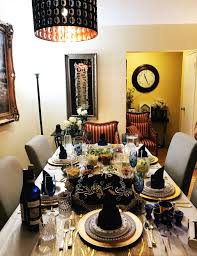 Candlesticks with candles or oil lamps (these must be lit before sunset); Blue And Gold Table Settings Novocom Top