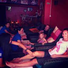 Family foot massage