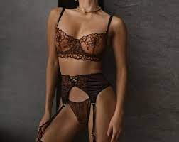 Brown Lingerie Etsy