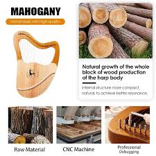 Aliexpress ELODEK De 32 Cuerdas, Instrumentos De Caoba De Cuerdas De Metal  Con Bolsa De EVA, Llave De Afinaciu00f3n, Cuerdas De Repuesto, Manual En  Inglu00e9s (color: Predeterminado Arpa De Lira