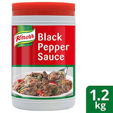 Sajikan sosis dalam piring saji. Knorr Sos Lada Hitam 1 2kg Unilever Food Solutions