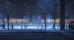 Ice Skating Rink By Tamas Medve Architecture 3d Cgsociety Tree Winter Wallpaper Winter Wallpaper Winter Scenery
