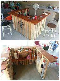 This exuberant setup mimics a tropical gathering spot, with a this outdoor bar offers a solution, with a separate counter/storage area that moves people to the outside and away from the grill's flames. Backyard Pallet Western Themed Bar 1001 Pallets Diy Home Bar Pallet Furniture Outdoor Pallet Furniture Designs