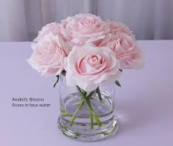 Cute Floral Arrangement With White Roses In Faux Water Perfect For A Vanity Tray Book Shelf Small Flower Arrangements Flower Arrangements Rose Arrangements