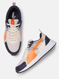 Buy Puma Men Cream-Coloured and Orange Colourblocked Sneakers - Casual  Shoes for Men 17350718 | Myntra