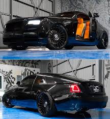 Blacked Out Rolls Royce Wraith Has Orange Interior Forgiato Wheels Rolls Royce Wraith Rolls Royce Rolls Royce Wraith Interior
