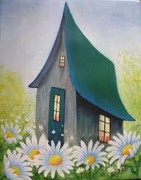 Best Art Dessin Maison Ideas In 2020 Cottage Art Colorful Art Easy Canvas Painting