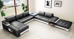 Saturn Leather Sectional Sofa Set Black White Lsf Corner Sofa Design Living Room Sofa Design Leather Corner Sofa