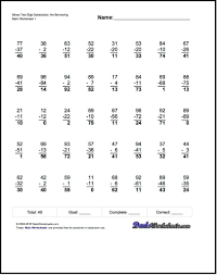 No Borrowing Subtraction Worksheet No Borrowing Subtraction Worksheets Addition Worksheets Math Facts Addition