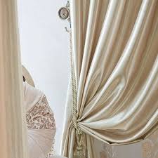 High End Fashionable Champagne Gold Satin Living Room Curtain Two Panels Curtains Living Room Satin Curtains Curtains