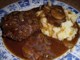 There was nothing like coming home and smelling the onions bubbling in the pan with the generous hamburger steak. Hamburger Steaks With Onion Gravy Keeprecipes Your Universal Recipe Box