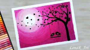 Easy Love Birds Drawing For Beginners With Oil Pastels Moonlight Scenery Youtube Please see the drawing tutorial in the video below. easy love birds drawing for beginners with oil pastels moonlight scenery