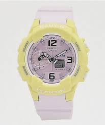 G Shock Baby G Lavender Yellow Digital Watch Zumiez