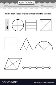 Solve Examples And Color Fractions Royalty Free Vector Image