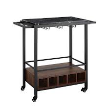 Rustic industrial project builds definitely make us smile!😁join us here as we assemble the legs and bas. Get The Walker Edison 34 Modern Industrial Bar Serving Cart Black Marble Dark Walnut Lwf34madwbm From Lowe S Now Accuweather Shop