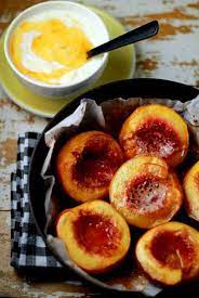 Honey Baked Nectarines With Vanilla And Brown Sugar Baking With Honey Nectarine Recipes Food