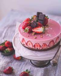 Vegan No Bake Strawberry And Vanilla Cheesecake Recipe Vanilla Cheesecake Baked Strawberries Vegan Dessert Recipes