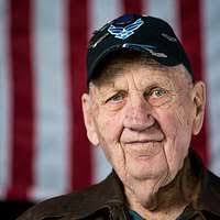 U.S. Air Force veteran Chris Vaia, renders a salute