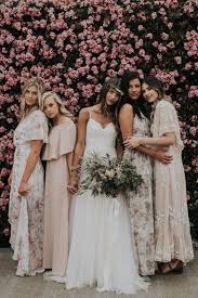 Gorgeous Fall Bridesmaids Style Inspiration Fall Bridesmaid Dresses Bridesmaid Dresses Boho Floral Bridesmaid Dresses