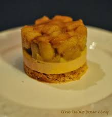 Une Table Pour Cinq Tatin De Foie Gras Aux Pommes Caramelisees Foie Gras Aux Pommes Repas Noel Facile Recette Noel Plat