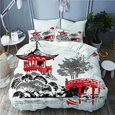 Même mineur améliorations in juste habitation décor peut faire un espace paraître propre et rafraîchi. Maybelost Parure De Litaquarelle Paysage Daigoji Automne Saison Kyoto Japon Japonais Vintage Rouge Asia Parure De Lit Housse De Couette 200x200 Couette 200x200