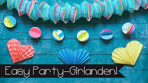 Pompom teppich in verschiedenen blautonen selber machen geburtstagsdeko selber basteln kostenlos|bastelideen fr. Party Girlanden Selber Machen Basteln Sommerfest Youtube