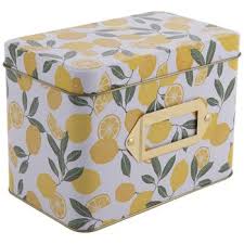 Lemon Metal Recipe Box Hobby Lobby 1887165 Metal Recipe Box Recipe Box Print Box