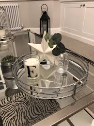Chrome Silver Round Mirrored Tray In 2020 Coffee Table Decor Tray Mirror Tray Decor Round Tray Decor
