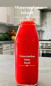 Watermelon Island Juice Recipe In 2020 Lime And Basil Juice Smoothie Juicing Recipes