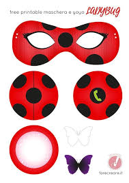 Kostenlose Marienkafer Vorlage Maske Und Jojo Mit Weissen Und Schwarzen Schm Kostenlose Marien Ladybug Crafts Ladybug Birthday Party Miraculous Ladybug Party