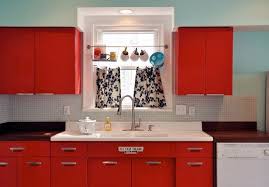 red kitchen cabinets