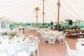 Summer Tent With Round Tables Farm Tables And Live Band Perfect For A Reception Of Company Outing Willowdale Estate A Marquee Wedding Event Venues Venues