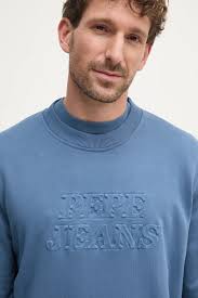 Bavlněná mikina Pepe Jeans DARIUS CREW, barva modrá