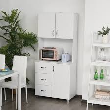 Free shipping for many items! Homcom Free Standing Kitchen Cabinet Cupboard Pantry With 2 Cabinet 3 Drawers And 1 Open Space Adjustable Height Storage Unit White Organizer Home Furniture Aosom Uk