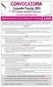 Por wendy riojas a partir de hoy el instituto nacional electoral (ine) convoca a la ciudadanía a participar como observadores de la consulta popular que se realizará el próximo 1 de agosto para juzgar a los ex presidentes de la república. Ine Tamaulipas Startseite Facebook