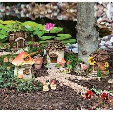 Fairy Village Garden Decor Gnome Cottage Houses Whimsy Yard Lawn Statue Ornament Fairy Garden Diy Miniature Fairy Gardens Fairy Garden Kit
