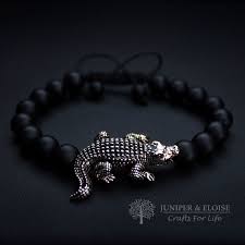 Crocodile Bracelet Gator Charm Bracelet Florida Crocodile Etsy Mens Beaded Bracelets Mens Jewelry Womens Bracelets