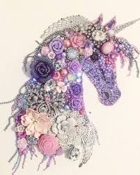 Unicorn Button Art This Looks Like A Lot Of Fun I Really Need To Gather Up What I Have And Begin To Collect What I Bastelideen Einhorn Basteln Einhorn Kunst