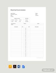 Electrical panel layout template checklist template samples. Electrical Panel Schedule Template Pdf Word Apple Pages Google Docs