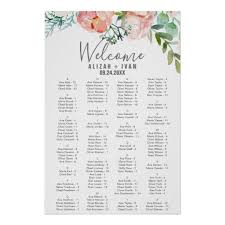 Romantic Peonies Alphabetical Seating Chart