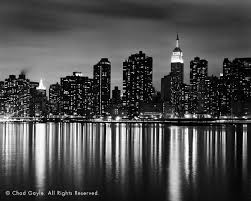 Black And White Nyc Art Nyc Skyline At Night Black And White City New York Skyline Skyline