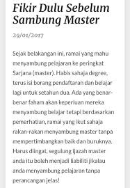 Postgraduate ni maksudnya untuk master or phd. Sambung Master Sebab Tak Nak Menganggur Ikut Kawan Baik Korang Dengar Hujah Lelaki Ni