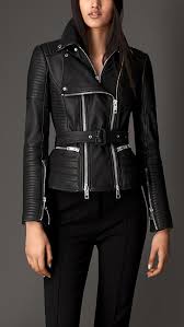 Zip Detail Leather Biker Jacket Burberry Leather Jacket Leather Jacket Men Biker Jacket