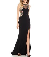 Blondie Nites Embroidery Outlined Long Dress Dillards Long Dress Dresses Prom Dresses Long