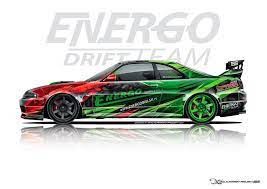Car wrap design na małachowski projekt… domain. New Projekt Oklejenia Nissan 200sx I Skyline R33 Logo Energo Drift Team Plakat Naklejki T Shirt Malachowski Projekt New Car Wrap