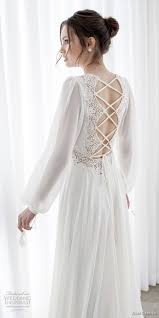 Long Bishop Sleeve Wedding Dress Asaf Dadush 2017 Bridal Long Bishop Sleeves V Neck Lighly Embellished Bodice Romantic Bohemian Soft A Wedding Dresses Wedding Dresses Lace Boho Wedding Dress