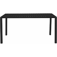 If you like the style and look of wood but not the upkeep, consider a plastic lumber frame. Zuiver Vondel Garden Dining Table Black