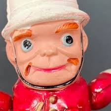 Vintage Hand-painted Paper Mache Round Trinket Box for Jewelry