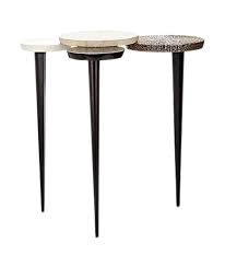 Four Circle Side Table Art Deco Contemporary Transitional Leather Metal Parchment Wood Side Table Contemporary Side Tables Classic Side Table Furniture
