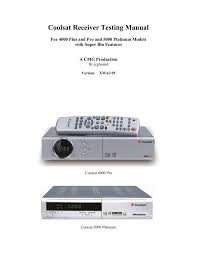 Insert and reinsert the cables on . Coolsat Receiver Testing Manual Manualzz